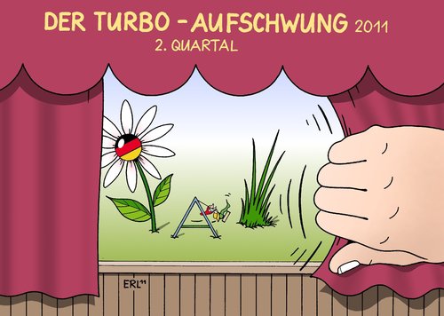 Cartoon: Aufschwung (medium) by Erl tagged wirtschaft,deutschland,aufschwung,2011,quartal,wachstum,gering,import,export,bruttoinlandsprodukt,gartenzwerg,wirtschaft,deutschland,aufschwung,quartal,wachstum,import,export,bruttoinlandsprodukt,gartenzwerg,turbo