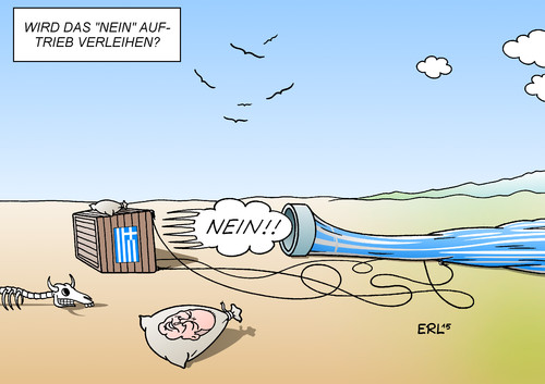 Cartoon: Auftrieb (medium) by Erl tagged griechenland,schulden,euro,pleite,staatspleite,staatsbankrott,eu,ezb,iwf,institutionen,sparkurs,rederendum,ja,nein,grexit,eurozone,europa,ballon,heißluftballon,auftrieb,wüste,rücktritt,varoufakis,sandsack,ballast,karikatur,erl,griechenland,schulden,euro,pleite,staatspleite,staatsbankrott,eu,ezb,iwf,institutionen,sparkurs,rederendum,ja,nein,grexit,eurozone,europa,ballon,heißluftballon,auftrieb,wüste,rücktritt,varoufakis,sandsack,ballast