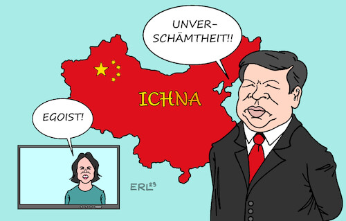 Cartoon: Baerbock und Xi (medium) by Erl tagged politik,außenpolitik,diplomatie,außenministerin,annalena,baerbock,grüne,bezeichnung,xi,jinping,diktator,china,karikatur,erl,politik,außenpolitik,diplomatie,außenministerin,annalena,baerbock,grüne,bezeichnung,xi,jinping,diktator,china,karikatur,erl