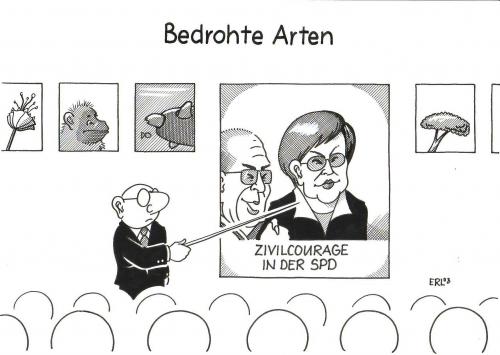 Cartoon: Bedrohte Arten (medium) by Erl tagged dalai,lama,spd,wieczorek,bindestrich,zeul,dalai,lama,spd,wieczorek,bindestrich,zeul,affen,bedroht,gastfreundschaft,mut,courage,zivilcourage,dalai lama