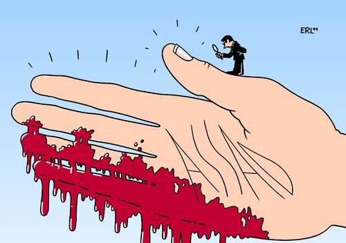 Cartoon: Beobachter in Syrien (medium) by Erl tagged syrien,diktator,assad,demokratiebewegung,revolution,aufstand,niederschlagung,schießbefehl,massenmord,beobachter,arabische,liga,syrien,diktator,assad,demokratiebewegung,revolution,aufstand,niederschlagung,schießbefehl,massenmord,beobachter,arabische,liga