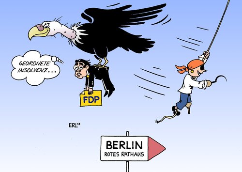 Cartoon: Berlin-Wahl (medium) by Erl tagged berlin,landtagswahl,wahl,rotes,rathaus,fdp,philipp,rösler,geordnete,insolvenz,piratenpartei,entern,berlin,landtagswahl,wahl,rotes,rathaus,fdp,philipp rösler,geordnete,insolvenz,piratenpartei,entern,philipp,rösler