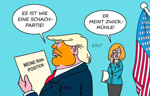 Cartoon: Brettspiele (medium) by Erl tagged politik,usa,trump,irankrieg,iran,straße,von,hormus,schach,mühle,zwickmühle,karikatur,erl,politik,usa,trump,irankrieg,iran,straße,von,hormus,schach,mühle,zwickmühle,karikatur,erl