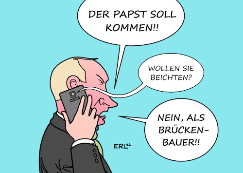 Cartoon: Brücke (medium) by Erl tagged politik,krieg,angriff,überfall,russland,ukraine,anschlag,zerstörung,brücke,krim,wladimir,putin,papst,brückenbauer,karikatur,erl,politik,krieg,angriff,überfall,russland,ukraine,anschlag,zerstörung,brücke,krim,wladimir,putin,papst,brückenbauer,karikatur,erl