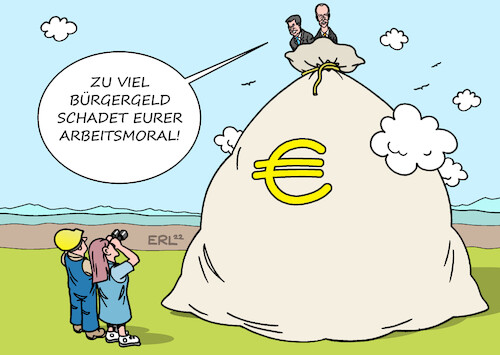 Cartoon: Bürgergeld (medium) by Erl tagged politik,finanzen,arbeit,bundesregierung,ampel,spd,grüne,fdp,bürgergeld,erhöhung,ersatz,hartz,iv,markus,söder,friedrich,merz,union,csu,cdu,ankündigung,blockade,bundesrat,karikatur,erl,politik,finanzen,arbeit,bundesregierung,ampel,spd,grüne,fdp,bürgergeld,erhöhung,ersatz,hartz,iv,markus,söder,friedrich,merz,union,csu,cdu,ankündigung,blockade,bundesrat,karikatur,erl