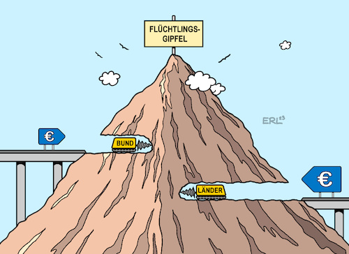 Cartoon: Bund-Länder-Treffen (medium) by Erl tagged politik,migration,flüchtlinge,geflüchtete,verteilung,unterbringung,versorgung,kosten,streit,bund,länder,gipfel,migrationsgipfel,flüchtlingsgipfel,finanzen,tunnel,treffen,karikatur,erl,politik,migration,flüchtlinge,geflüchtete,verteilung,unterbringung,versorgung,kosten,streit,bund,länder,gipfel,migrationsgipfel,flüchtlingsgipfel,finanzen,tunnel,treffen,karikatur,erl