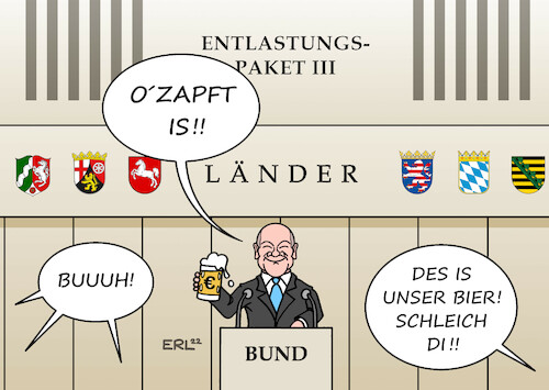 Cartoon: Bundesrat (medium) by Erl tagged politik,krieg,russland,ukraine,energie,gas,knappheit,verteuerung,inflation,bundesregierung,ampel,entlastungspaket,bürgerinnen,bürger,streit,finanzierung,länder,bundesländer,bundesrat,bundeskanzler,olaf,scholz,karikatur,erl,politik,krieg,russland,ukraine,energie,gas,knappheit,verteuerung,inflation,bundesregierung,ampel,entlastungspaket,bürgerinnen,bürger,streit,finanzierung,länder,bundesländer,bundesrat,bundeskanzler,olaf,scholz,karikatur,erl