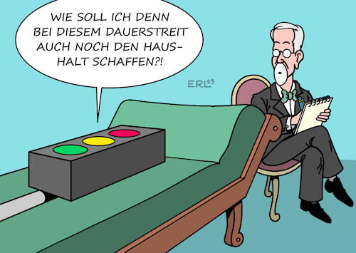 Cartoon: Burnoutgefahr (medium) by Erl tagged politik,bundesregierung,koalition,ampel,spd,grüne,fdp,finanzminister,christian,lindner,verschiebung,haushalt,streit,dauerstreit,burnout,psychoanalyse,therapie,couch,therapeut,karikatur,erl,politik,bundesregierung,koalition,ampel,spd,grüne,fdp,finanzminister,christian,lindner,verschiebung,haushalt,streit,dauerstreit,burnout,psychoanalyse,therapie,couch,therapeut,karikatur,erl