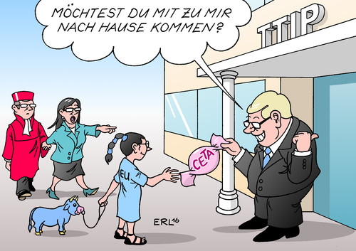 Cartoon: CETA (medium) by Erl tagged freihandelsabkommen,ceta,eu,kanada,klage,bundesverfassungsgericht,karlsruhe,gefahr,demokratie,köder,ttip,usa,verführung,bonbon,wirtschaft,handel,geld,gewinn,investitionen,konzerne,schiedsgerichte,verbraucherschutz,umweltschutz,karikatur,erl,freihandelsabkommen,ceta,eu,kanada,klage,bundesverfassungsgericht,karlsruhe,gefahr,demokratie,köder,ttip,usa,verführung,bonbon,wirtschaft,handel,geld,gewinn,investitionen,konzerne,schiedsgerichte,verbraucherschutz,umweltschutz,karikatur,erl