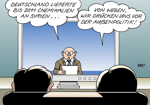 Cartoon: Chemikalien an Syrien (medium) by Erl tagged syrien,bürgerkrieg,rebellen,diktator,assad,chemiewaffen,giftgas,lieferung,deutschland,2011,außenpolitik,drückeberger,vorwurf,syrien,bürgerkrieg,rebellen,diktator,assad,chemiewaffen,giftgas,lieferung,deutschland,2011,außenpolitik,drückeberger,vorwurf