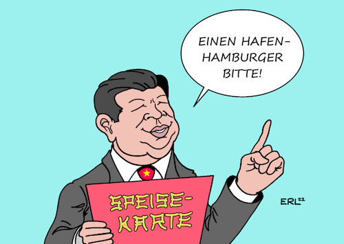 Cartoon: Chinesisch Essen (medium) by Erl tagged politik,wirtschaft,hamburger,hafen,hamburg,bundeskanzler,olaf,scholz,deal,beteiligung,china,staatskonzern,cosco,terminal,weltmacht,streben,xi,jinping,speisekarte,chinesisch,essen,karikatur,erl,politik,wirtschaft,hamburger,hafen,hamburg,bundeskanzler,olaf,scholz,deal,beteiligung,china,staatskonzern,cosco,terminal,weltmacht,streben,xi,jinping,speisekarte,chinesisch,essen,karikatur,erl