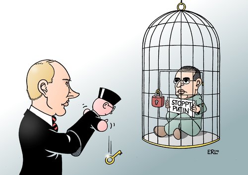 Cartoon: Chodorkowski (medium) by Erl tagged chodorkowski,russland,putin,urteil,politisch,rechtsbeugung,kritik,kritiker,gefängnis,demokratie,menschenrechte,richter,chodorkowski,russland,putin,urteil,politisch,rechtsbeugung,kritik,gefängnis,demokratie,menschenrechte,richter