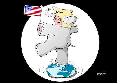 Cartoon: Circus Trump (medium) by Erl tagged usa,präsident,donald,trump,rechtspopulismus,egoismus,abschottung,america,first,deal,demokratie,diplomatie,auslandsreise,nahost,europa,nato,eu,unberechenbarkeit,verlässlichkeit,rüpelhaftigkeit,elefant,porzellanladen,zircus,circus,zirkuselefant,ball,erde,welt,karikatur,erl,usa,präsident,donald,trump,rechtspopulismus,egoismus,abschottung,america,first,deal,demokratie,diplomatie,auslandsreise,nahost,europa,nato,eu,unberechenbarkeit,verlässlichkeit,rüpelhaftigkeit,elefant,porzellanladen,zircus,circus,zirkuselefant,ball,erde,welt,karikatur,erl