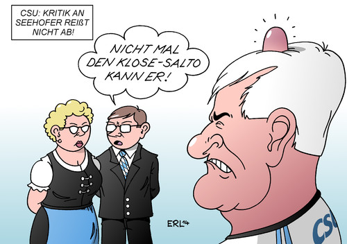 Cartoon: CSU-Kritik (medium) by Erl tagged csu,europawahl,verluste,stimmen,kritik,partei,parteichef,parteivorsitzender,horst,seehofer,fußball,wm,deutschland,ghana,joker,miroslav,klose,tor,salto,beule,csu,europawahl,verluste,stimmen,kritik,partei,parteichef,parteivorsitzender,horst,seehofer,fußball,wm,deutschland,ghana,joker,miroslav,klose,tor,salto,beule