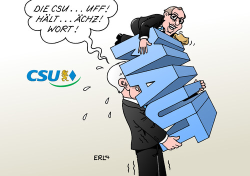 Cartoon: CSU Maut (medium) by Erl tagged csu,wahlkampf,versprechen,wahlkampfschlager,pkw,maut,ausländer,umsetzung,kritik,ausnahmen,verkehrsminister,alexander,dobrindt,ministerpräsident,horst,seehofer,bayern,csu,wahlkampf,versprechen,wahlkampfschlager,pkw,maut,ausländer,umsetzung,kritik,ausnahmen,verkehrsminister,alexander,dobrindt,ministerpräsident,horst,seehofer,bayern