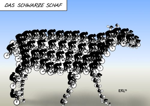 Cartoon: Das schwarze Schaf (medium) by Erl tagged verband,france,de,tour,armstrong,lance,beichte,doping,radsport,funktionäre,radsportverband,schwarz,schaf,radsport,doping,beichte,lance,armstrong,tour,de,france,verband,funktionäre,radsportverband,schwarz,schaf