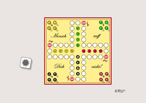 Cartoon: Das Spiel zur Krise (medium) by Erl tagged politik,coronakrise,coronavirus,corona,krise,virus,schließung,schulen,kitas,kindergärten,absage,verbot,veranstaltungen,kontaktverbot,ausgangsbeschränkung,zuhause,daheim,bleiben,spiele,mensch,ärgere,dich,nicht,würfel,karikatur,erl,politik,coronakrise,coronavirus,corona,krise,virus,schließung,schulen,kitas,kindergärten,absage,verbot,veranstaltungen,kontaktverbot,ausgangsbeschränkung,zuhause,daheim,bleiben,spiele,mensch,ärgere,dich,nicht,würfel,karikatur,erl