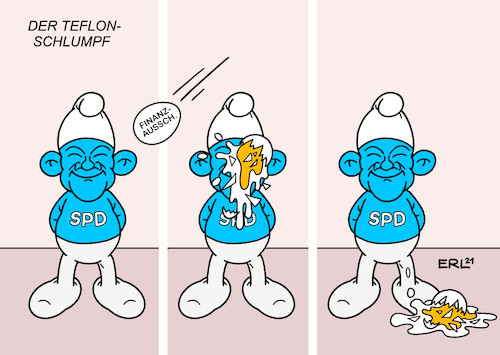 Cartoon: Der Teflon-Schlumpf (medium) by Erl tagged politik,wahl,bundestagswahl,2021,kanzlerkandidat,olaf,scholz,spd,finanzminister,anfrage,staatsanwalt,cdu,mitglied,schwarzgeld,bekämpfung,fiu,versagen,finanzausschuss,fragen,teflon,schlumpf,grinsen,karikatur,erl,politik,wahl,bundestagswahl,2021,kanzlerkandidat,olaf,scholz,spd,finanzminister,anfrage,staatsanwalt,cdu,mitglied,schwarzgeld,bekämpfung,fiu,versagen,finanzausschuss,fragen,teflon,schlumpf,grinsen,karikatur,erl