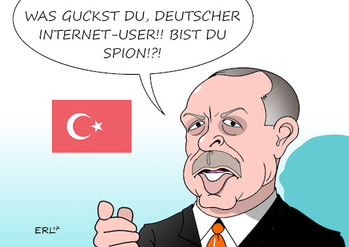 Cartoon: Deutscher Spion II (medium) by Erl tagged illustration,politik,türkei,putsch,versuch,präsident,erdogan,säuberung,verhaftung,präsidialsystem,autokratie,alleinherrschaft,diktatur,demokratie,gewaltenteilung,grundrechte,menschenrechte,meinungsfreiheit,pressefreiheit,deutschland,deutsche,vorwurf,unterstützung,terror,spionage,zeitung,leser,internet,user,karikatur,erl,illustration,politik,türkei,putsch,versuch,präsident,erdogan,säuberung,verhaftung,präsidialsystem,autokratie,alleinherrschaft,diktatur,demokratie,gewaltenteilung,grundrechte,menschenrechte,meinungsfreiheit,pressefreiheit,deutschland,deutsche,vorwurf,unterstützung,terror,spionage,zeitung,leser,internet,user,karikatur,erl