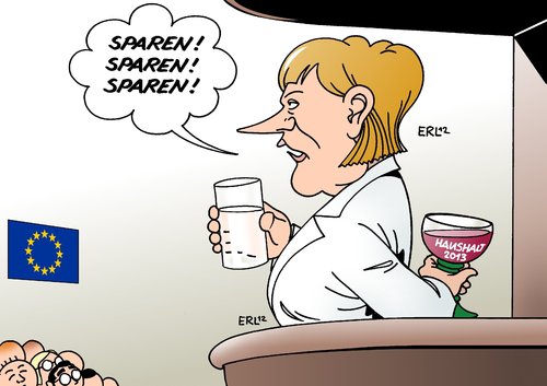 Cartoon: Deutscher Wein (medium) by Erl tagged haushalt,2013,deutschland,schulden,eu,euro,krise,sparen,predigt,wasser,wein,fastenpredigt,bundeskanzlerin,angela,merkel,haushalt,2013,deutschland,schulden,eu,euro,krise,sparen,predigt,wasser,wein,fastenpredigt,bundeskanzlerin,angela,merkel