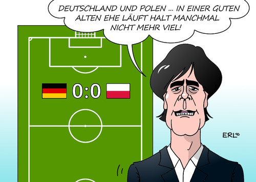 Cartoon: Deutschland Polen I (medium) by Erl tagged fußball,em,2016,frankreich,europameisterschaft,spiel,deutschland,polen,null,tore,bundestrainer,joachim,jogi,löw,hose,verhältnis,länder,freundschaft,vertrag,freundschaftsvertrag,jubiläum,ehe,alt,wenig,karikatur,erl,fußball,em,2016,frankreich,europameisterschaft,spiel,deutschland,polen,null,tore,bundestrainer,joachim,jogi,löw,hose,verhältnis,länder,freundschaft,vertrag,freundschaftsvertrag,jubiläum,ehe,alt,sex,wenig,karikatur,erl