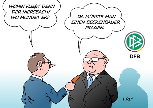 Cartoon: DFB (medium) by Erl tagged dfb,deutscher,fußballbund,fußball,sport,vergabe,wm,weltmeisterschaft,2006,sommermärchen,verdacht,bestechung,korruption,rücktritt,wolfgang,niersbach,fokus,franz,beckenbauer,still,wasser,karikatur,erl,dfb,deutscher,fußballbund,fußball,sport,vergabe,wm,weltmeisterschaft,2006,sommermärchen,verdacht,bestechung,korruption,rücktritt,wolfgang,niersbach,fokus,franz,beckenbauer,still,wasser,karikatur,erl