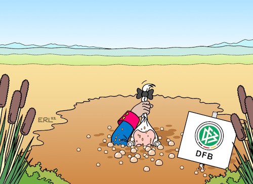 Cartoon: DFB (medium) by Erl tagged politik,justiz,sport,fussball,dfb,razzia,hausdurchsuchung,untreue,korruption,wahl,vorsitz,neuanfang,baron,münchhausen,lügen,geschichten,zopf,sumpf,karikatur,erl,politik,justiz,sport,fussball,dfb,razzia,hausdurchsuchung,untreue,korruption,wahl,vorsitz,neuanfang,baron,münchhausen,lügen,geschichten,zopf,sumpf,karikatur,erl