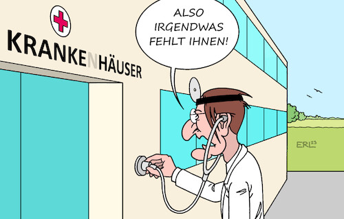 Cartoon: Diagnose (medium) by Erl tagged politik,gesundheit,medizin,kliniken,krankenhäuser,klinik,krankenhaus,reform,gesundheitsminister,karl,lauterbach,spd,arzt,schliessung,spezialisierung,diagnose,stadt,land,karikatur,erl,politik,gesundheit,medizin,kliniken,krankenhäuser,klinik,krankenhaus,reform,gesundheitsminister,karl,lauterbach,spd,arzt,schliessung,spezialisierung,diagnose,stadt,land,karikatur,erl