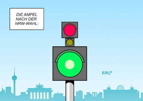 Cartoon: Die Ampel nach der NRW-Wahl (medium) by Erl tagged politik,wahl,landtagswahl,nrw,nordrhein,westfalen,sieger,ministerpräsident,hendrik,wüst,cdu,herausforderer,thomas,kutschaty,spd,niederlage,grüne,rekordgewinn,fdp,verluste,kleine,bundestagswahl,bedeutung,ampel,bund,bundesregierung,karikatur,erl,politik,wahl,landtagswahl,nrw,nordrhein,westfalen,sieger,ministerpräsident,hendrik,wüst,cdu,herausforderer,thomas,kutschaty,spd,niederlage,grüne,rekordgewinn,fdp,verluste,kleine,bundestagswahl,bedeutung,ampel,bund,bundesregierung,karikatur,erl