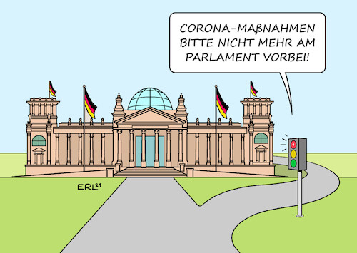 Die Ampel regelt den Verkehr von Erl, Politik Cartoon