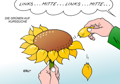 Cartoon: Die Grünen (medium) by Erl tagged bündnis,90,die,grünen,grüne,partei,parteitag,flügel,richtung,kurs,links,mitte,linke,realos,sonnenblume,blatt,blätter,abzählen,karikatur,erl,bündnis,90,die,grünen,grüne,partei,parteitag,flügel,richtung,kurs,links,mitte,linke,realos,sonnenblume,blatt,blätter,abzählen