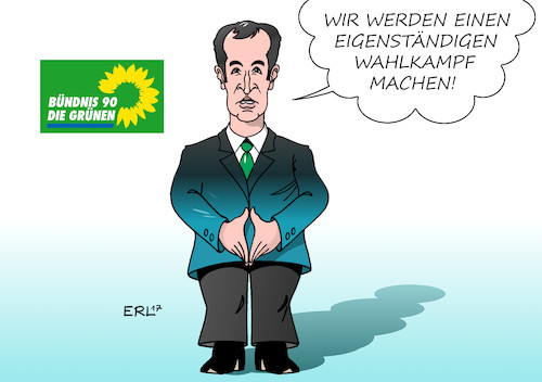 Cartoon: Die Grünen (medium) by Erl tagged bündnis,90,die,grünen,wahl,spitzenkandidaten,bundestagswahl,2017,wahlkampf,eigenständigkeit,kurs,kandidaten,realos,cem,özdemir,robert,habeck,katrin,göring,eckardt,linke,fundis,toni,hofreiter,signal,schwarz,grün,cdu,bundeskanzlerin,angela,merkel,hände,raute,karikatur,erl,bündnis,90,die,grünen,wahl,spitzenkandidaten,bundestagswahl,2017,wahlkampf,eigenständigkeit,kurs,kandidaten,realos,cem,özdemir,robert,habeck,katrin,göring,eckardt,linke,fundis,toni,hofreiter,signal,schwarz,grün,cdu,bundeskanzlerin,angela,merkel,hände,raute,karikatur,erl