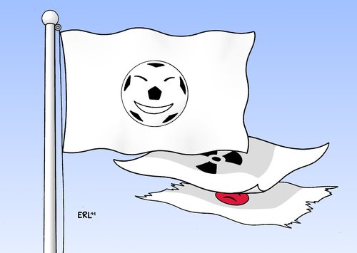 Cartoon: Die neueste japanische Flagge (medium) by Erl tagged japan,fußball,frauenfußball,wm,weltmeisterschaft,weltmeister,erdbeben,tsunami,gau,supergau,atomunglück,atomfraftwerk,fukushima,japan,fußball,frauenfußball,wm,weltmeisterschaft,weltmeister,erdbeben,tsunami,gau,supergau,atomunglück,atomfraftwerk,fukushima