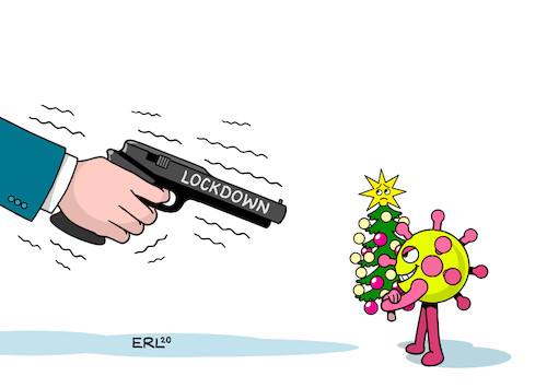 Cartoon: Dilemma (medium) by Erl tagged politik,corona,virus,pandemie,covid19,zweite,welle,teillockdown,fallzahlen,anstieg,konsequenz,lockdown,hart,dilemma,weihnachten,weihnachtsgeschäft,einkaufen,vorräte,essen,karikatur,erl,politik,corona,virus,pandemie,covid19,zweite,welle,teillockdown,fallzahlen,anstieg,konsequenz,lockdown,hart,dilemma,weihnachten,weihnachtsgeschäft,einkaufen,vorräte,essen,karikatur,erl