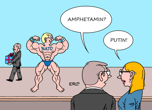 Cartoon: Doping (medium) by Erl tagged politik,krieg,angriff,überfall,wladimir,putin,russland,ukraine,reaktion,nato,erwachen,erweiterung,finnland,schweden,einverständnis,türkei,erdogan,geschlossenheit,fitness,stärke,muskeln,bodybuilding,doping,amphetamin,karikatur,erl,politik,krieg,angriff,überfall,wladimir,putin,russland,ukraine,reaktion,nato,erwachen,erweiterung,finnland,schweden,einverständnis,türkei,erdogan,geschlossenheit,fitness,stärke,muskeln,bodybuilding,doping,amphetamin,karikatur,erl