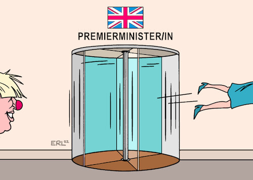 Cartoon: Drehtür (medium) by Erl tagged politik,großbritannien,gb,uk,premierministerin,liz,truss,rücktritt,amtszeit,kurz,desaster,steuersenkung,pläne,steuern,finanzmärkte,talfahrt,entlassung,finanzminister,innenministerin,tories,konservative,partei,chaos,drehtür,amt,nachfolger,vorgänger,boris,johnson,karikatur,erl,politik,großbritannien,gb,uk,premierministerin,liz,truss,rücktritt,amtszeit,kurz,desaster,steuersenkung,pläne,steuern,finanzmärkte,talfahrt,entlassung,finanzminister,innenministerin,tories,konservative,partei,chaos,drehtür,amt,nachfolger,vorgänger,boris,johnson,karikatur,erl