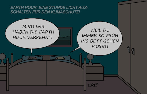 Cartoon: Earth Hour (medium) by Erl tagged politik,klima,klimawandel,erderwärmung,co2,reduzierung,einsparung,enegie,licht,ausschalten,stunde,earth,hour,2024,23,märz,abends,früh,bett,verpennt,klimaschutz,karikatur,erl,politik,klima,klimawandel,erderwärmung,co2,reduzierung,einsparung,enegie,licht,ausschalten,stunde,earth,hour,2024,23,märz,abends,früh,bett,verpennt,klimaschutz,karikatur,erl