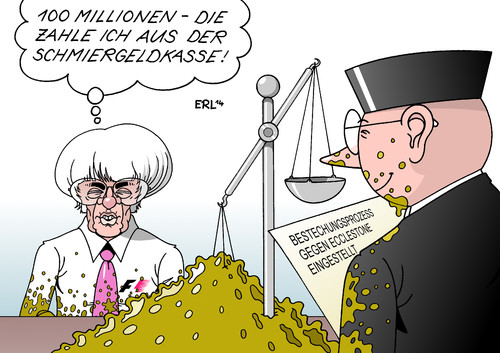 Cartoon: Ecclestone (medium) by Erl tagged einstellung,schmiergeld,bestechung,prozess,ecclestone,bernie,lb,bayern,formel,gleichheit,gesetz,beigeschmack,deal,gericht,dollar,millionen,100,einhundert,zahlung,geld,bernie,ecclestone,prozess,bestechung,schmiergeld,einstellung,geld,zahlung,einhundert,100,millionen,dollar,gericht,deal,beigeschmack,gesetz,gleichheit,formel,bayern,lb