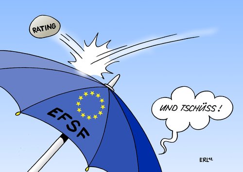 Cartoon: EFSF Rating (medium) by Erl tagged efsf,rating,eu,euro,krise,rettungsschirm,agentur,gelassenheit,efsf,rating,ratingagentur,euro,eu,krise,rettungsschirm,agentur