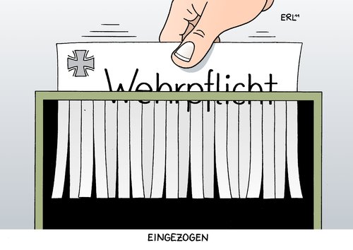 Cartoon: Eingezogen (medium) by Erl tagged wehrpflicht,aussetzung,wehrpflichtige,eingezogen,aktenvernichter,bundeswehr,armee,freiwillige,berufsarmee,wehrpflicht,aussetzung,wehrpflichtige,eingezogen,aktenvernichter,bundeswehr,armee,freiwillige,berufsarmee,militär,soldaten