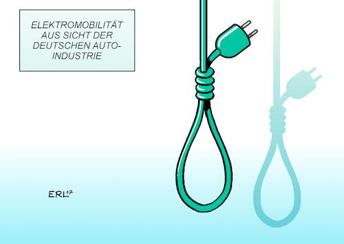 Cartoon: Elektromobilität (medium) by Erl tagged elektromobilität,elektroauto,auto,verkehr,umwelt,abgase,autobauer,autoindustrie,automobilindustrie,deutschland,trend,verschlafen,arbeitsplätze,gefahr,karikatur,erl,elektromobilität,elektroauto,auto,verkehr,umwelt,abgase,autobauer,autoindustrie,automobilindustrie,deutschland,trend,verschlafen,arbeitsplätze,gefahr,karikatur,erl