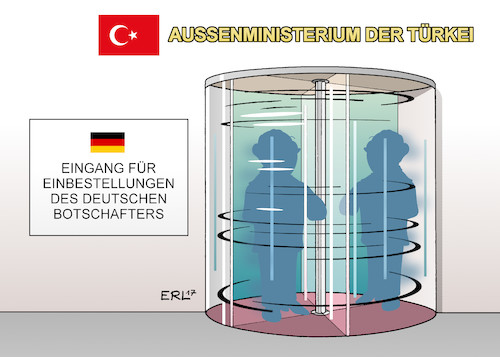 Cartoon: Endlosschleife (medium) by Erl tagged verhältnis,deutschland,türkei,präsident,erdogan,präsidialsystem,menschenrechte,grundrechte,gewaltenteilung,meinungsfreiheit,pressefreiheit,justiz,verhaftungen,putschversuch,wahlkampf,auftrittsverbot,beschimpfung,armenien,resolution,bundestag,besuch,bundeswehr,soldaten,einbestellung,deutscher,botschafter,karikatur,erl,verhältnis,deutschland,türkei,präsident,erdogan,präsidialsystem,menschenrechte,grundrechte,gewaltenteilung,meinungsfreiheit,pressefreiheit,justiz,verhaftungen,putschversuch,wahlkampf,auftrittsverbot,beschimpfung,armenien,resolution,bundestag,besuch,bundeswehr,soldaten,einbestellung,deutscher,botschafter,karikatur,erl