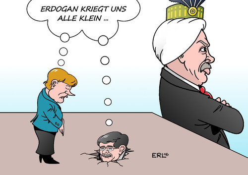 Cartoon: Erdogan (medium) by Erl tagged türkei,präsident,erdogan,konflikt,ministerpräsident,davutoglu,machtkampf,bundeskanzlerin,merkel,flüchtlingspolitik,eu,visafreiheit,menschenrechte,pressefreiheit,demokratie,klein,karikatur,erl,türkei,präsident,erdogan,konflikt,ministerpräsident,davutoglu,machtkampf,bundeskanzlerin,merkel,flüchtlingspolitik,eu,visafreiheit,menschenrechte,pressefreiheit,demokratie,klein,karikatur,erl