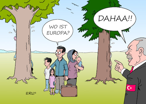 Cartoon: Erdogan Flüchtlinge (medium) by Erl tagged politik,syrien,bürgerkrieg,krieg,assad,russland,türkei,erdogan,forderung,unterstützung,nato,eu,druckmittel,flüchtlinge,öffnung,grenze,griechenland,karikatur,erl,politik,syrien,bürgerkrieg,krieg,assad,russland,türkei,erdogan,forderung,unterstützung,nato,eu,druckmittel,flüchtlinge,öffnung,grenze,griechenland,karikatur,erl