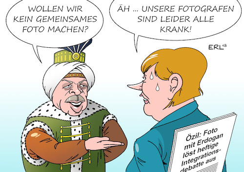 Cartoon: Erdogan Foto (medium) by Erl tagged politik,staatsbesuch,erdogan,präsident,türkei,foto,fußball,nationalspieler,mesut,özil,debatte,integration,rücktritt,nationalmannschaft,bundeskanzlerin,angela,merkel,karikatur,erl,politik,staatsbesuch,erdogan,präsident,türkei,foto,fußball,nationalspieler,mesut,özil,debatte,integration,rücktritt,nationalmannschaft,bundeskanzlerin,angela,merkel,karikatur,erl