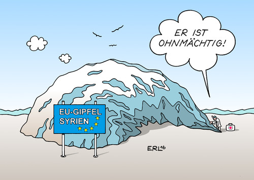 Cartoon: EU-Gipfel Syrien (medium) by Erl tagged eu,gipfel,beratung,syrien,bürgerkrieg,diktator,assad,opposition,rebellen,is,islamismus,terrorismus,aleppo,handlungsfähigkeit,ohnmacht,europa,usa,russland,krieg,frieden,weltpolitik,macht,supermacht,außenpolitik,karikatur,erl,eu,gipfel,beratung,syrien,bürgerkrieg,diktator,assad,opposition,rebellen,is,islamismus,terrorismus,aleppo,handlungsfähigkeit,ohnmacht,europa,usa,russland,krieg,frieden,weltpolitik,macht,supermacht,außenpolitik,karikatur,erl