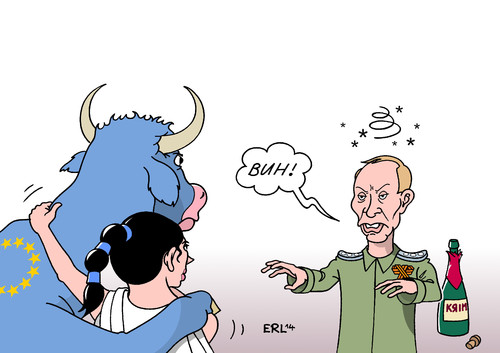 Cartoon: Europa rückt zusammen (medium) by Erl tagged ukraine,krim,russland,referendum,völkerrecht,usa,eu,sanktionen,putin,macht,krimsekt,ukraine,krim,russland,referendum,völkerrecht,usa,eu,sanktionen,putin,macht,krimsekt