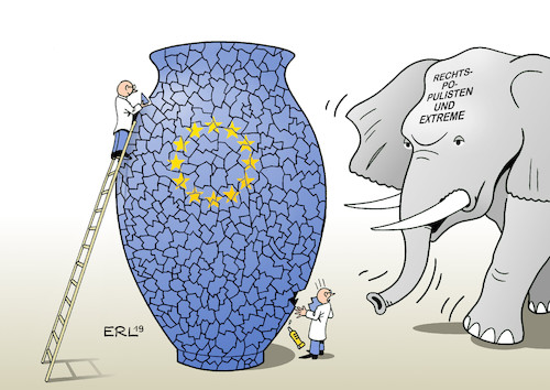 Cartoon: Europawahl (medium) by Erl tagged politik,eu,europawahl,wahl,europäisches,parlament,erstarken,rechtspopulismus,extremismus,vase,reparatur,zerstörung,elefant,demokratie,karikatur,erl,politik,eu,europawahl,wahl,europäisches,parlament,erstarken,rechtspopulismus,extremismus,vase,reparatur,zerstörung,elefant,demokratie,karikatur,erl