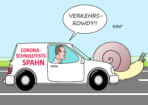 Cartoon: Express-Lieferdienst (medium) by Erl tagged politik,corona,virus,pandemie,covid19,gesundheitsminister,jens,spahn,ankündigung,impfung,schnelltest,verspätung,verzögerung,lieferung,langsamkeit,lieferwagen,schnecke,karikatur,erl,politik,corona,virus,pandemie,covid19,gesundheitsminister,jens,spahn,ankündigung,impfung,schnelltest,verspätung,verzögerung,lieferung,langsamkeit,lieferwagen,schnecke,karikatur,erl