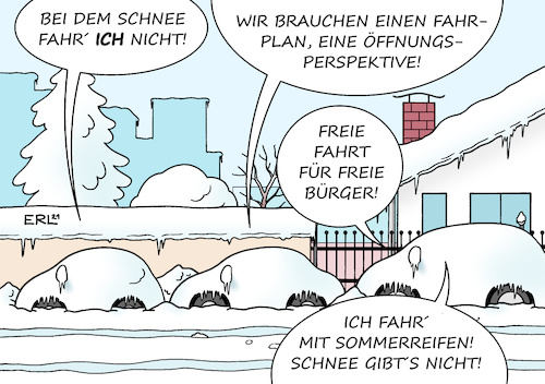 Cartoon: Fahrpläne (medium) by Erl tagged politik,corona,virus,pandemie,covid19,lockdown,fallzahlen,inzidenzwert,sinken,mutationen,steigen,diskussion,lockerung,öffnung,perspektive,coronaleugner,auto,winter,schnee,gefahr,sommerreifen,winterreifen,fahrplan,karikatur,erl,politik,corona,virus,pandemie,covid19,lockdown,fallzahlen,inzidenzwert,sinken,mutationen,steigen,diskussion,lockerung,öffnung,perspektive,coronaleugner,auto,winter,schnee,gefahr,sommerreifen,winterreifen,fahrplan,karikatur,erl